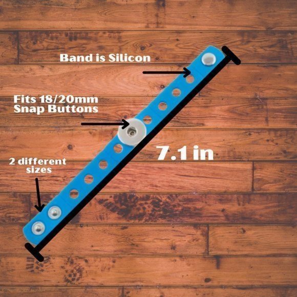 Kids Blue Snap Button Bracelet - Picture 2 of 3